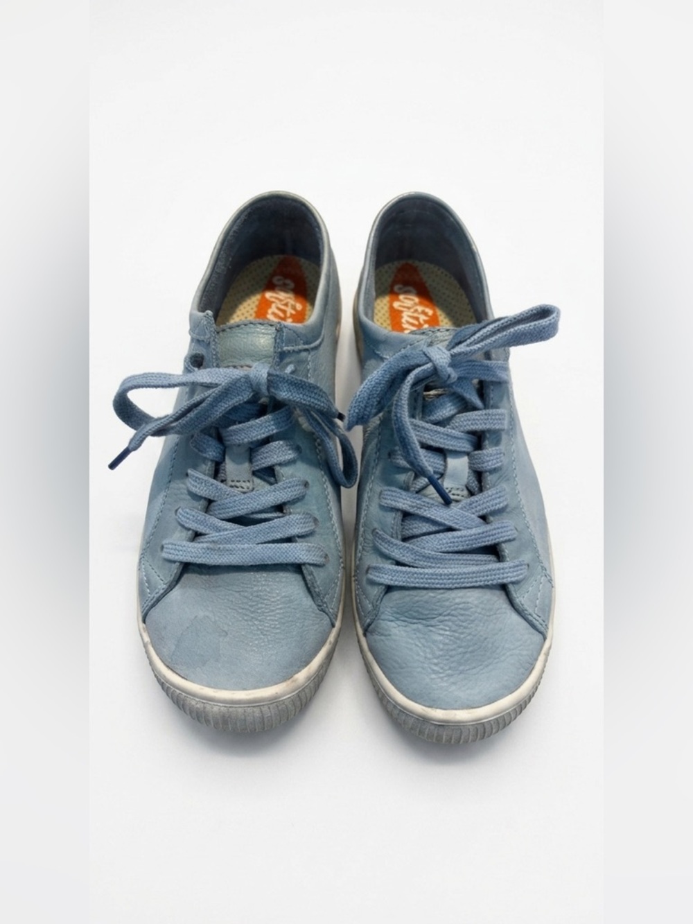 Softinos by Fly London Isla Leather Low Top Denim Blue Sneaker